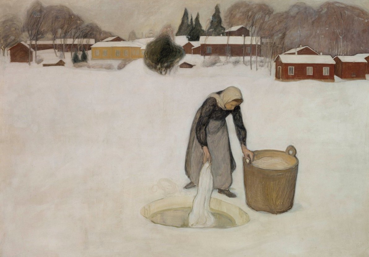 Halonen, Pekka, Washing on the Ice, 1900
